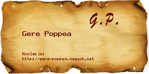 Gere Poppea névjegykártya